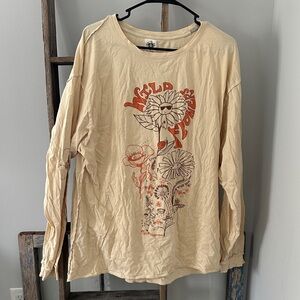 We the free Light yellow Long Sleeve Graphic Tee